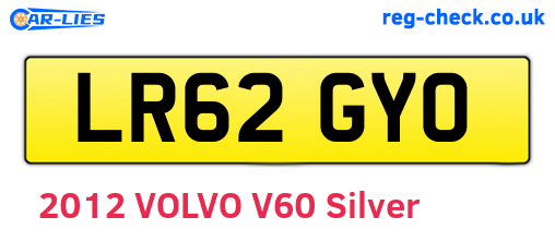 LR62GYO are the vehicle registration plates.