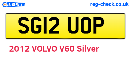 SG12UOP are the vehicle registration plates.
