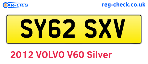 SY62SXV are the vehicle registration plates.