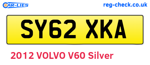 SY62XKA are the vehicle registration plates.