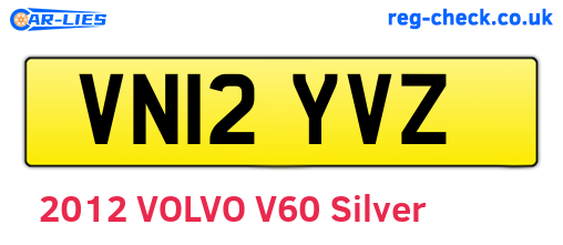 VN12YVZ are the vehicle registration plates.