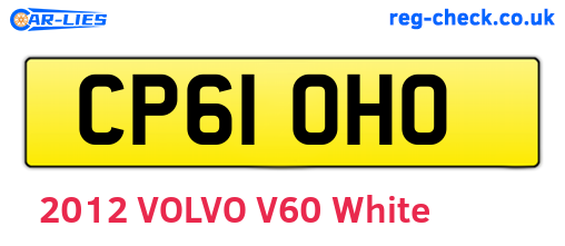 CP61OHO are the vehicle registration plates.