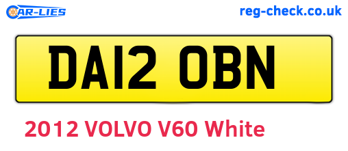 DA12OBN are the vehicle registration plates.
