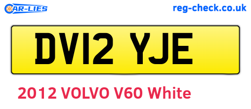 DV12YJE are the vehicle registration plates.