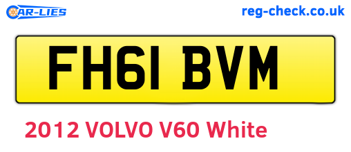 FH61BVM are the vehicle registration plates.