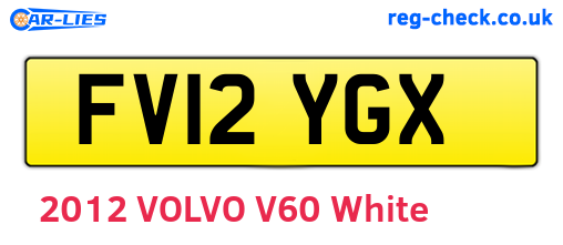 FV12YGX are the vehicle registration plates.
