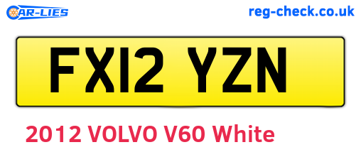 FX12YZN are the vehicle registration plates.