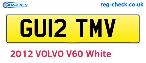 GU12TMV are the vehicle registration plates.