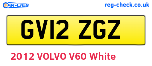 GV12ZGZ are the vehicle registration plates.