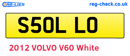 S50LLO are the vehicle registration plates.