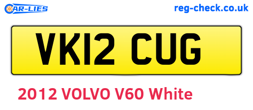 VK12CUG are the vehicle registration plates.