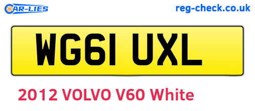 WG61UXL are the vehicle registration plates.