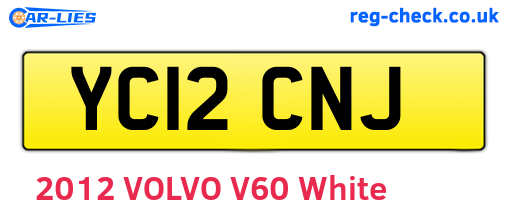 YC12CNJ are the vehicle registration plates.