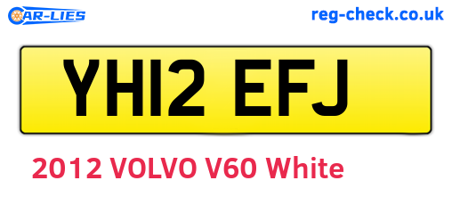 YH12EFJ are the vehicle registration plates.