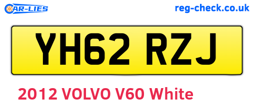 YH62RZJ are the vehicle registration plates.