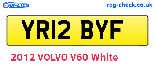 YR12BYF are the vehicle registration plates.