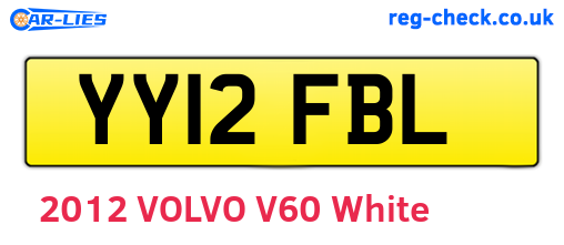 YY12FBL are the vehicle registration plates.