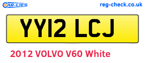 YY12LCJ are the vehicle registration plates.