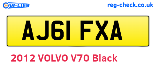 AJ61FXA are the vehicle registration plates.