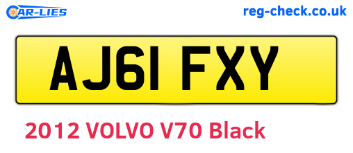 AJ61FXY are the vehicle registration plates.