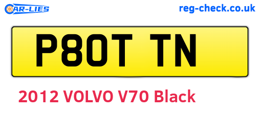P80TTN are the vehicle registration plates.