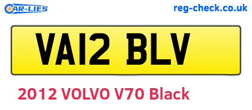 VA12BLV are the vehicle registration plates.