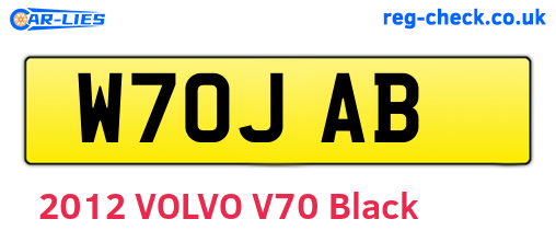 W70JAB are the vehicle registration plates.