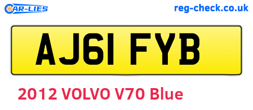 AJ61FYB are the vehicle registration plates.