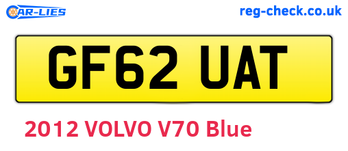 GF62UAT are the vehicle registration plates.
