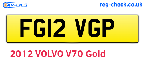FG12VGP are the vehicle registration plates.