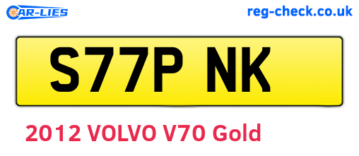 S77PNK are the vehicle registration plates.