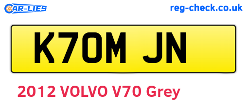 K70MJN are the vehicle registration plates.