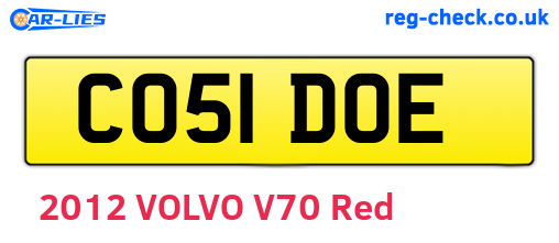 CO51DOE are the vehicle registration plates.