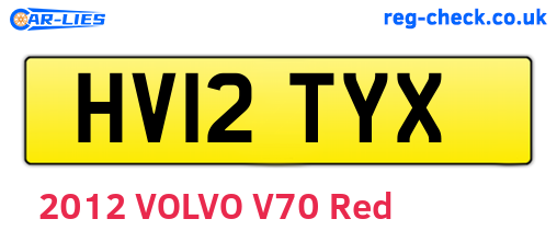 HV12TYX are the vehicle registration plates.