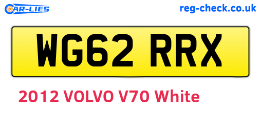 WG62RRX are the vehicle registration plates.