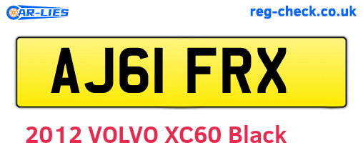 AJ61FRX are the vehicle registration plates.