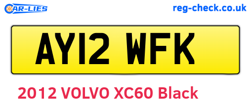 AY12WFK are the vehicle registration plates.