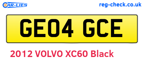 GE04GCE are the vehicle registration plates.