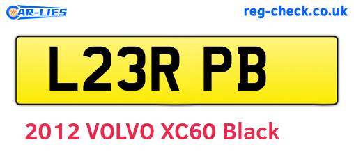 L23RPB are the vehicle registration plates.