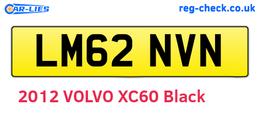 LM62NVN are the vehicle registration plates.