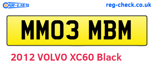 MM03MBM are the vehicle registration plates.