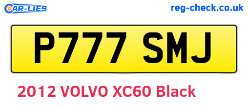 P777SMJ are the vehicle registration plates.