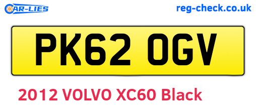 PK62OGV are the vehicle registration plates.