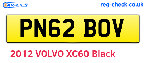 PN62BOV are the vehicle registration plates.
