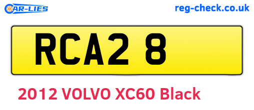 RCA28 are the vehicle registration plates.