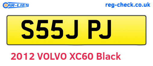 S55JPJ are the vehicle registration plates.