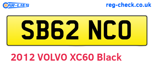 SB62NCO are the vehicle registration plates.