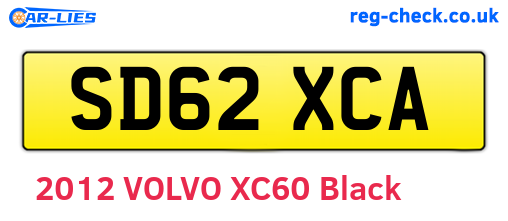 SD62XCA are the vehicle registration plates.