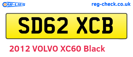 SD62XCB are the vehicle registration plates.