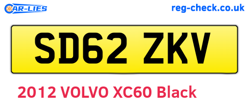 SD62ZKV are the vehicle registration plates.